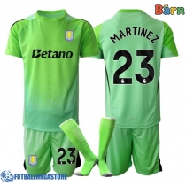 Fotballdrakt Barn Aston Villa Emiliano Martinez #23 Keeper Bortedraktsett 2025-26 Kortermet (+ Korte bukser)